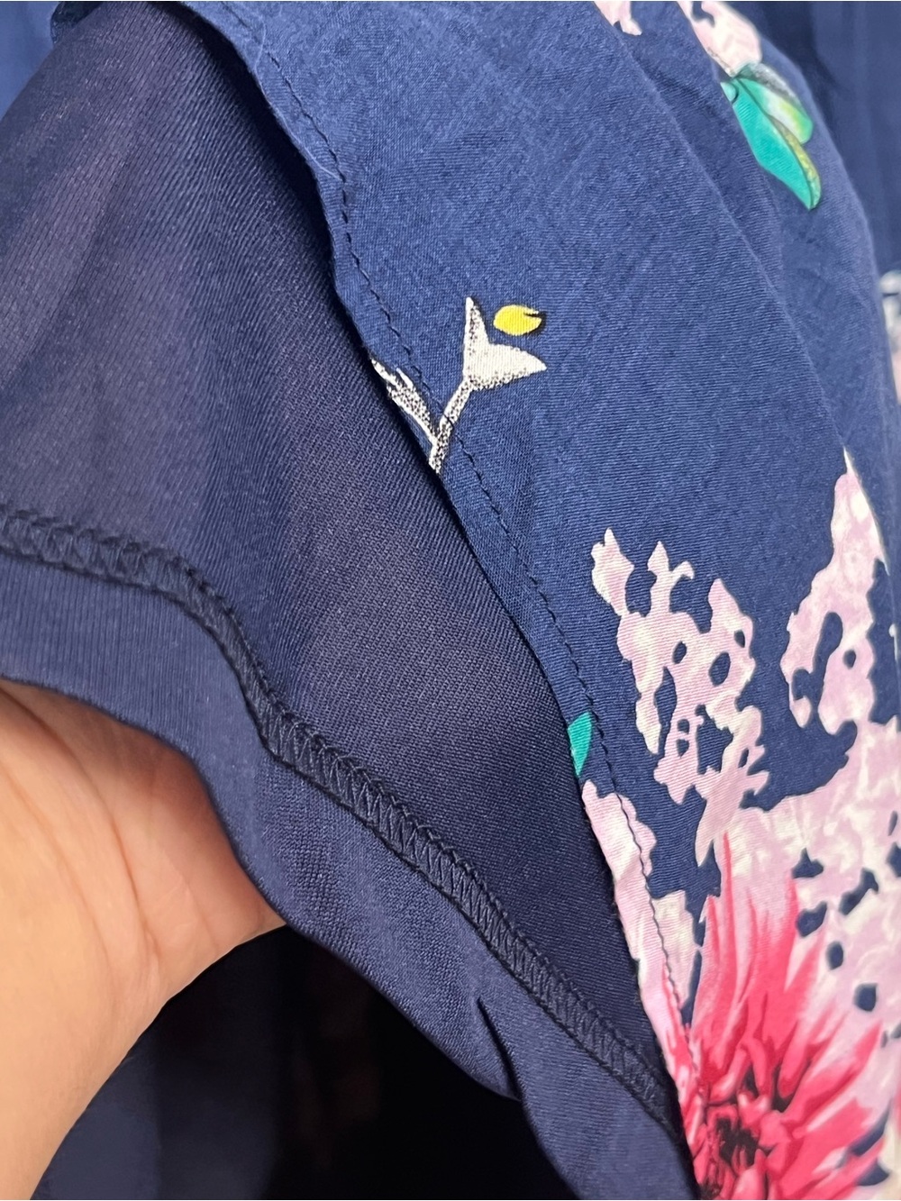 DAVI & DANI Navy Floral Lace-Trim Mini Dress - Picture 5 of 12